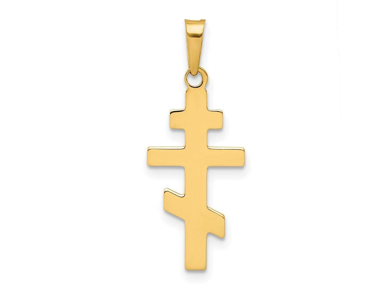 FJC Finejewelers 14 kt Yellow Gold Eastern Orthodox Cross Charm 27 x 11 mm