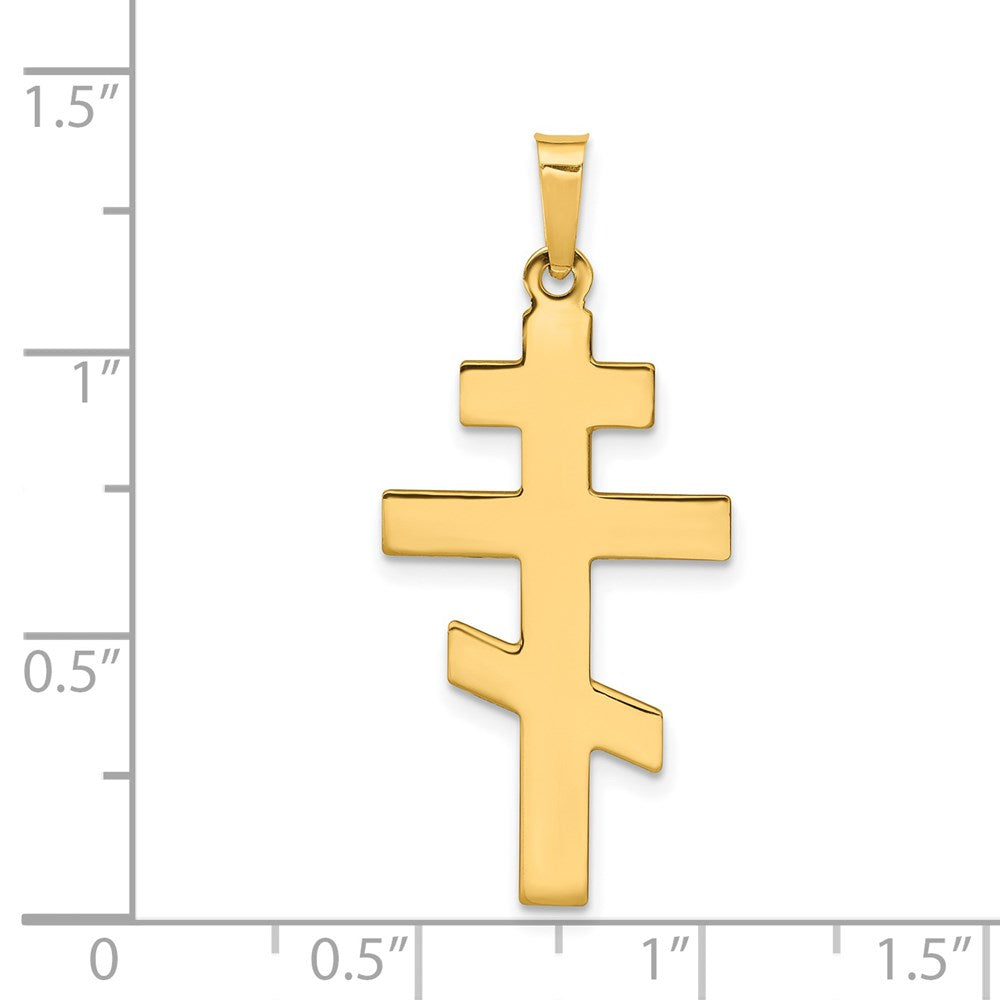 FJC Finejewelers 14 kt Yellow Gold Eastern Orthodox Cross Charm 34 x 15 mm
