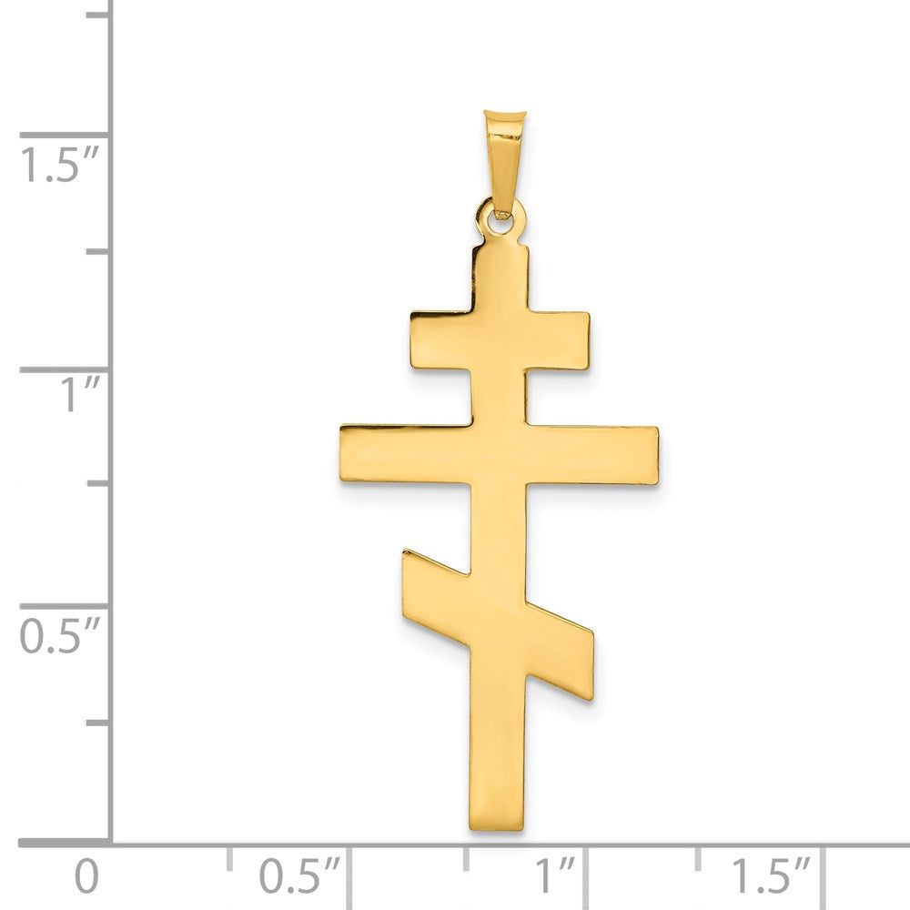 FJC Finejewelers 14 kt Yellow Gold Eastern Orthodox Cross Charm 38 x 19 mm