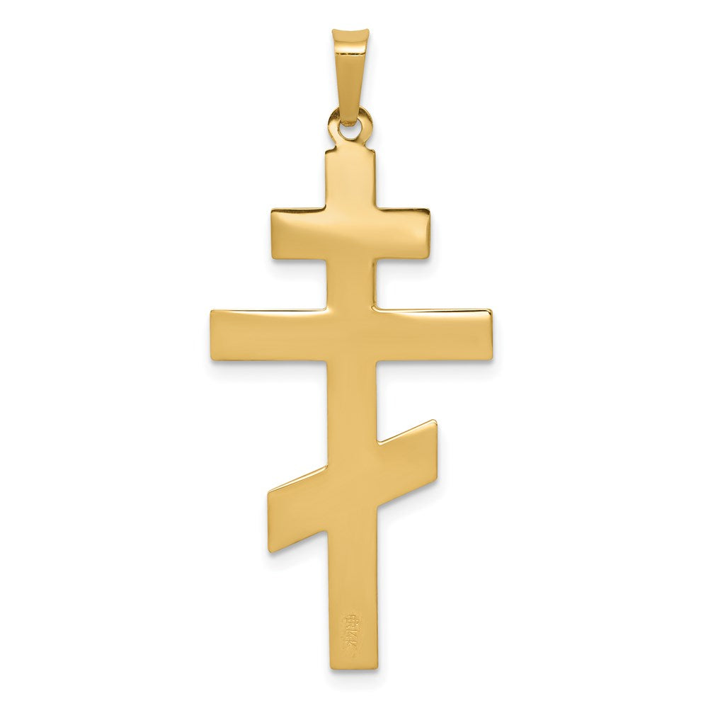 FJC Finejewelers 14 kt Yellow Gold Eastern Orthodox Cross Charm 38 x 19 mm