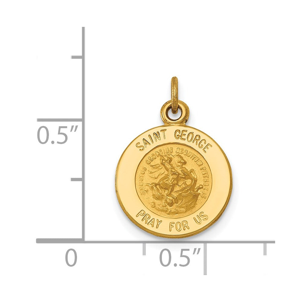 FJC Finejewelers 14 kt Yellow Gold Saint George Medal Charm 17 x 12 mm