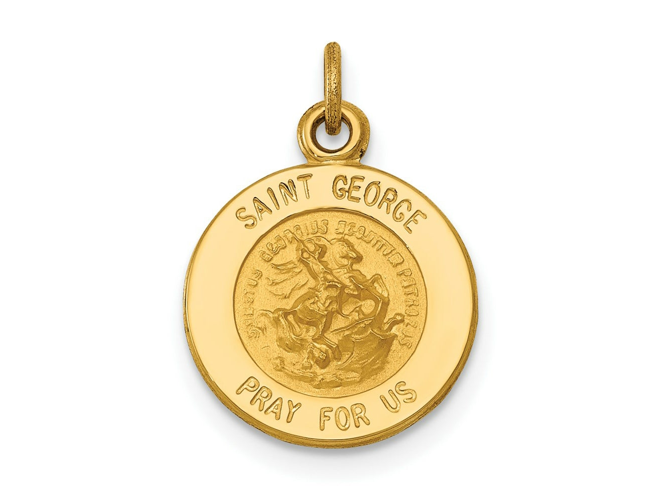 FJC Finejewelers 14 kt Yellow Gold Saint George Medal Charm 17 x 12 mm