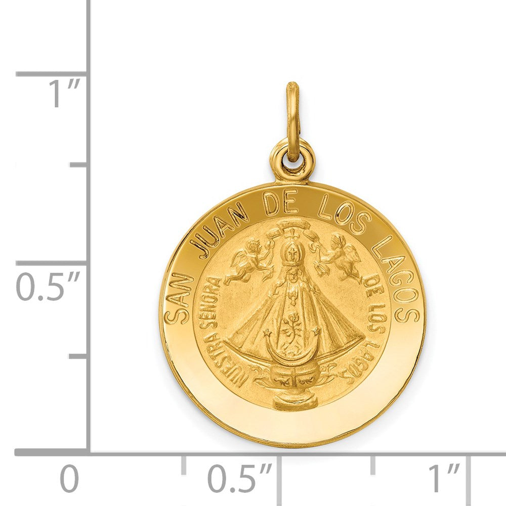 FJC Finejewelers 14 kt Yellow Gold Our Lady of San Juan Medal Charm 25 x 18 mm