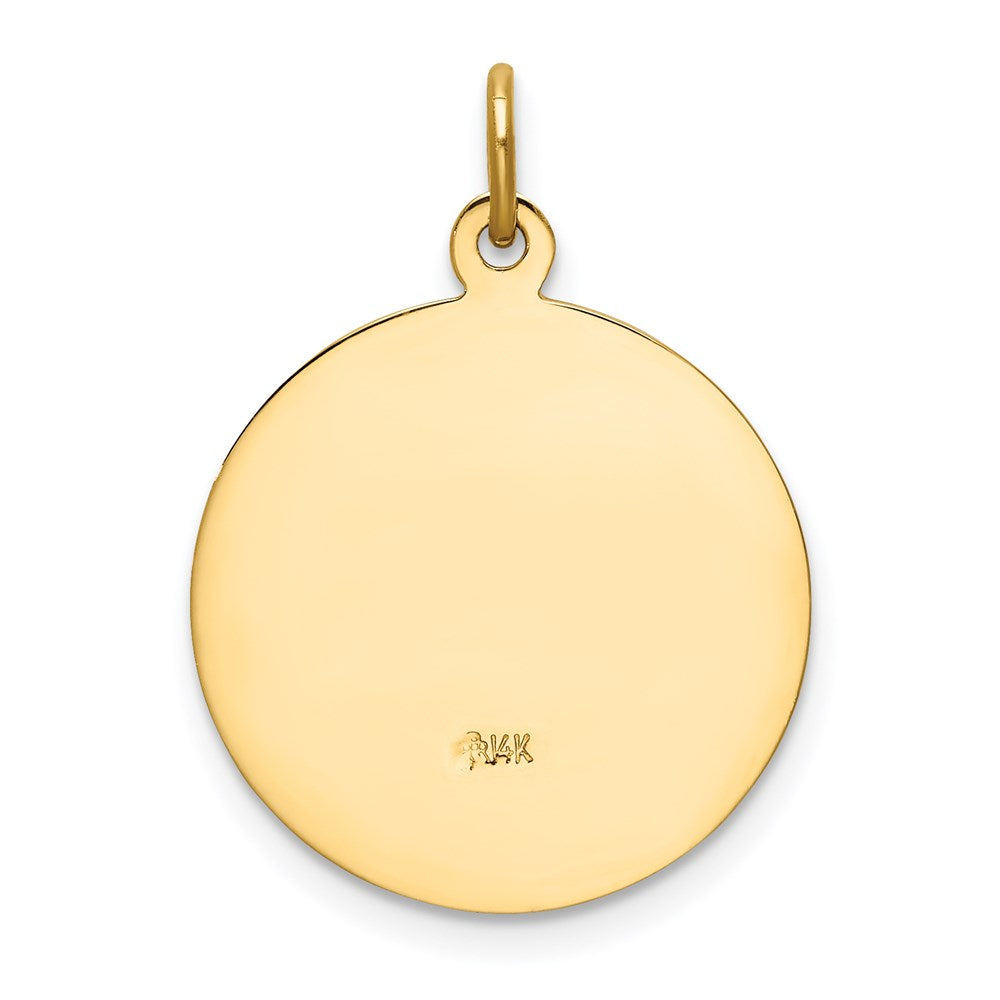 FJC Finejewelers 14 kt Yellow Gold Our Lady of San Juan Medal Charm 25 x 18 mm
