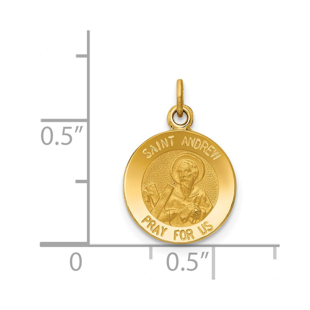 FJC Finejewelers 14 kt Yellow Gold Saint Andrew Medal Charm 17 x 12 mm