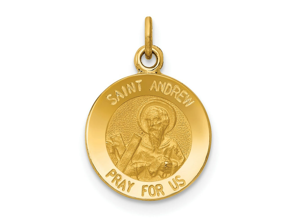 FJC Finejewelers 14 kt Yellow Gold Saint Andrew Medal Charm 17 x 12 mm