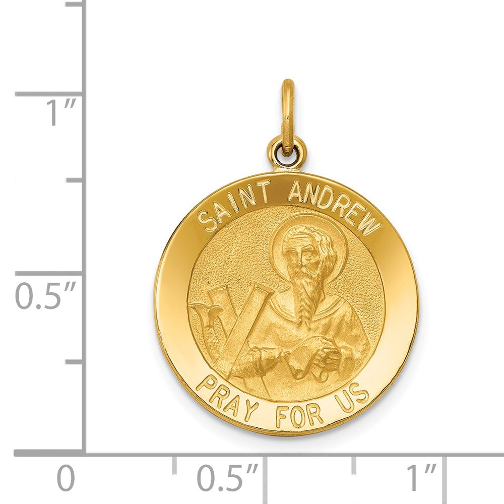 FJC Finejewelers 14 kt Yellow Gold Saint Andrew Medal Charm 26 x 19 mm