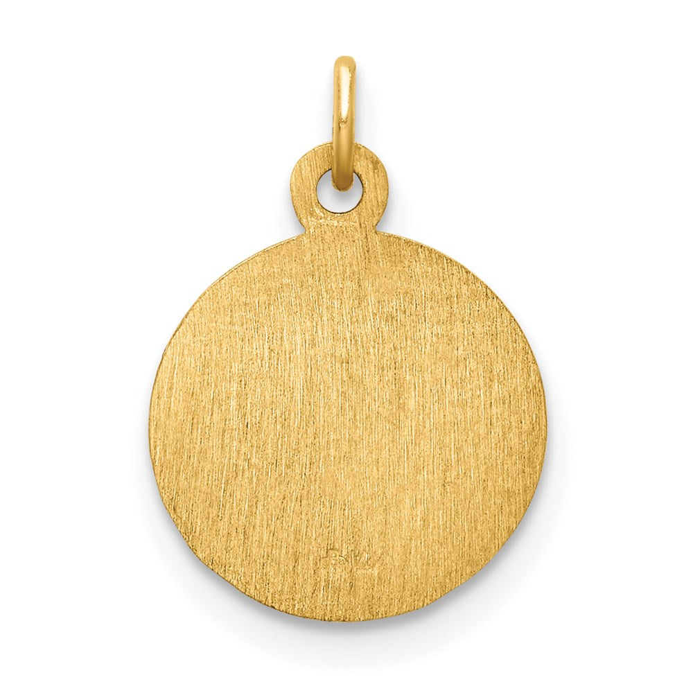 FJC Finejewelers 14 kt Yellow Gold Saint Elizabeth Seton Medal Charm 17 x 12 mm