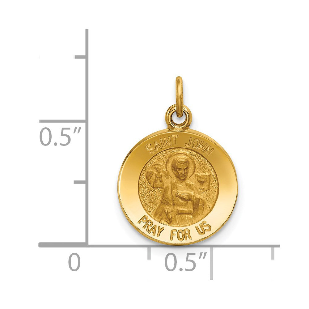 FJC Finejewelers 14 kt Yellow Gold Saint John Medal Charm 17 x 12 mm