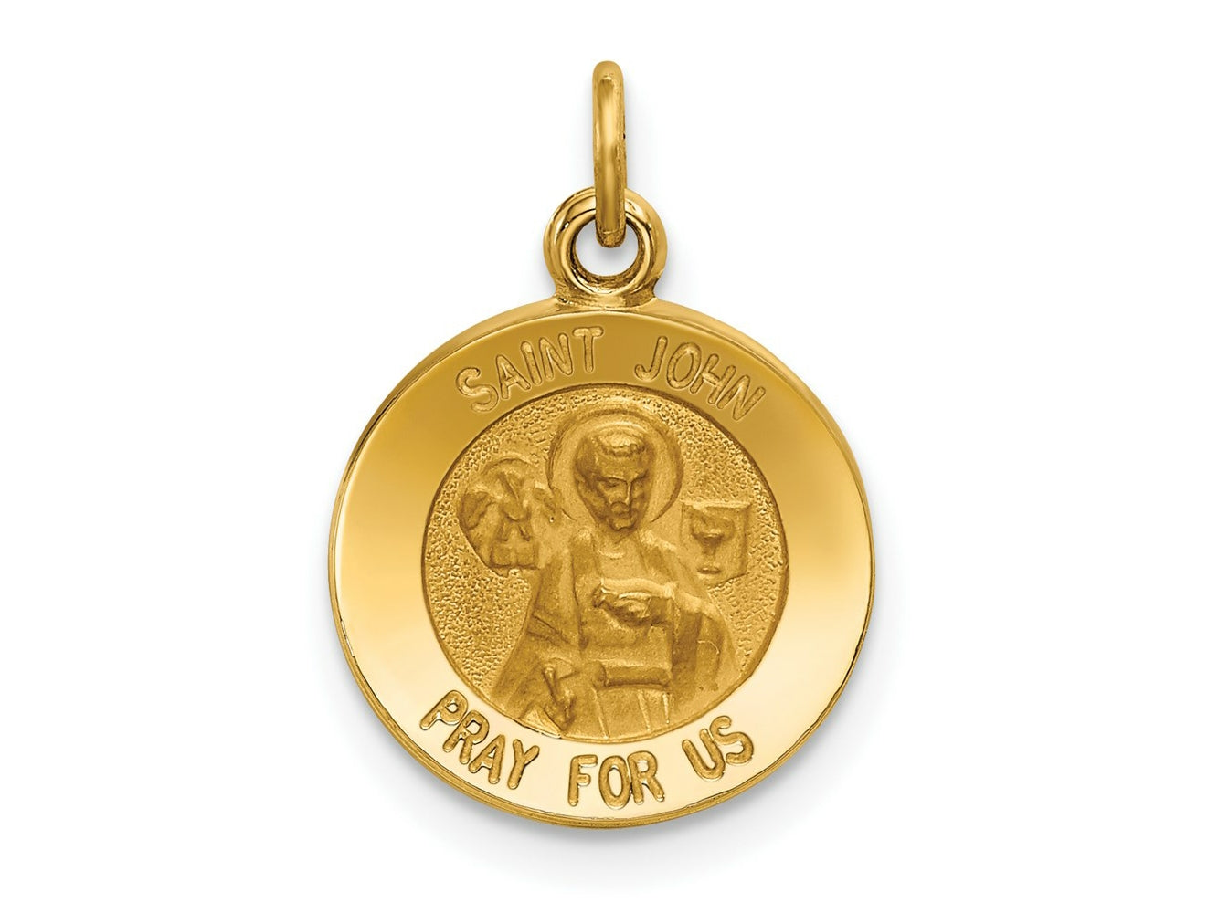 FJC Finejewelers 14 kt Yellow Gold Saint John Medal Charm 17 x 12 mm