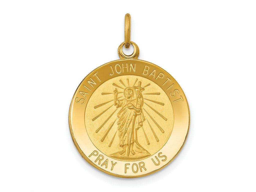 FJC Finejewelers 14 kt Yellow Gold Saint John Baptist Medal Charm 25 x 19 mm