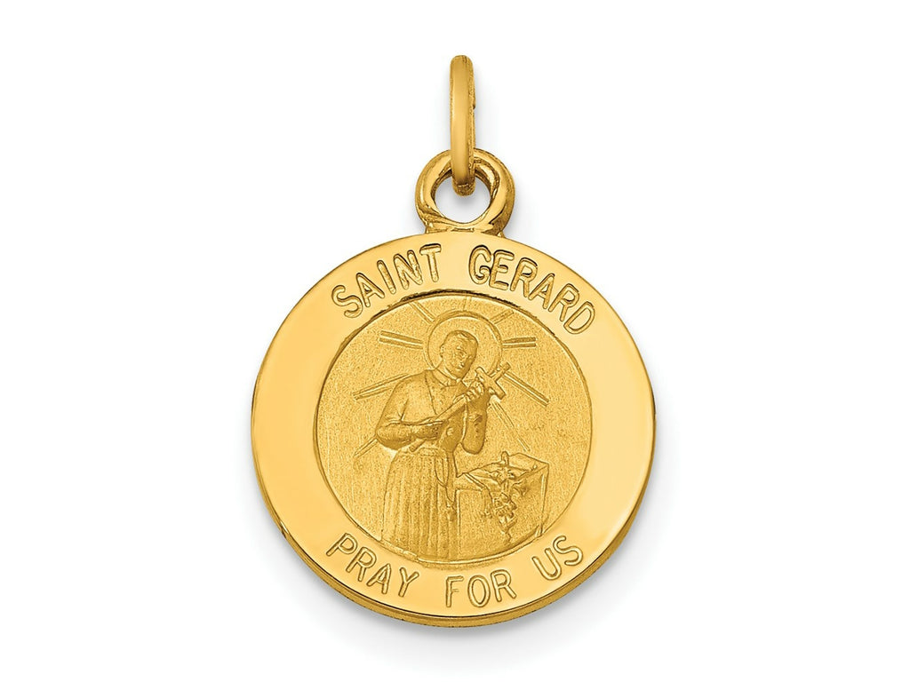 FJC Finejewelers 14 kt Yellow Gold Saint Gerard Medal Charm 17 x 12 mm