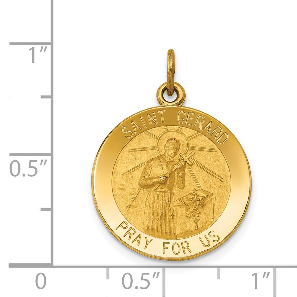 FJC Finejewelers 14 kt Yellow Gold Saint Gerard Medal Charm 24 x 19 mm