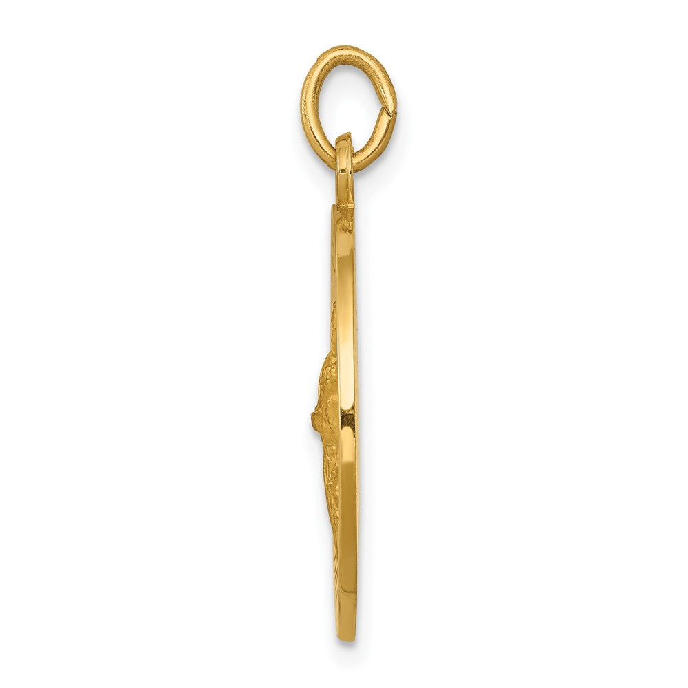 FJC Finejewelers 14 kt Yellow Gold Saint Gerard Medal Charm 24 x 19 mm