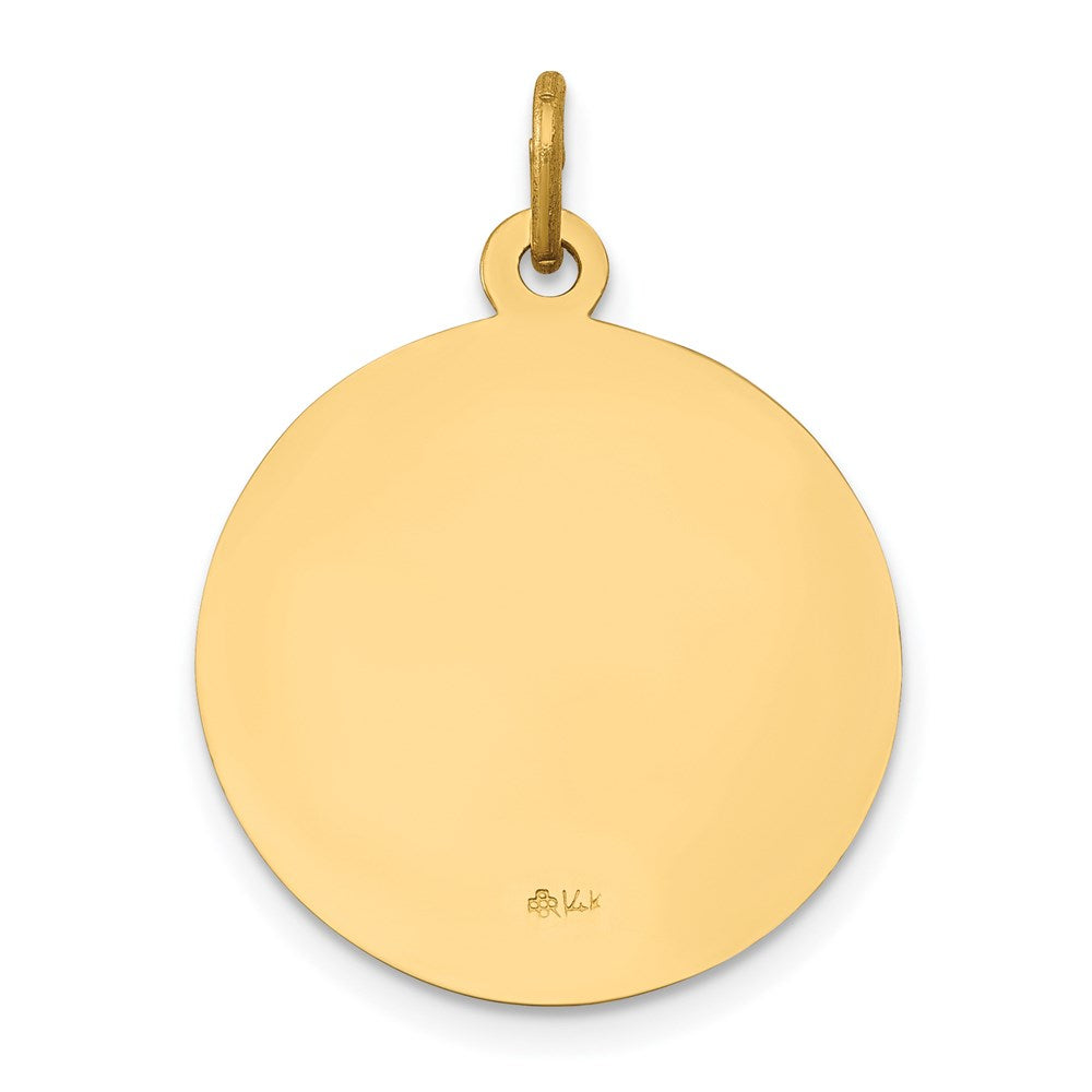 FJC Finejewelers 14 kt Yellow Gold Saint Gerard Medal Charm 24 x 19 mm