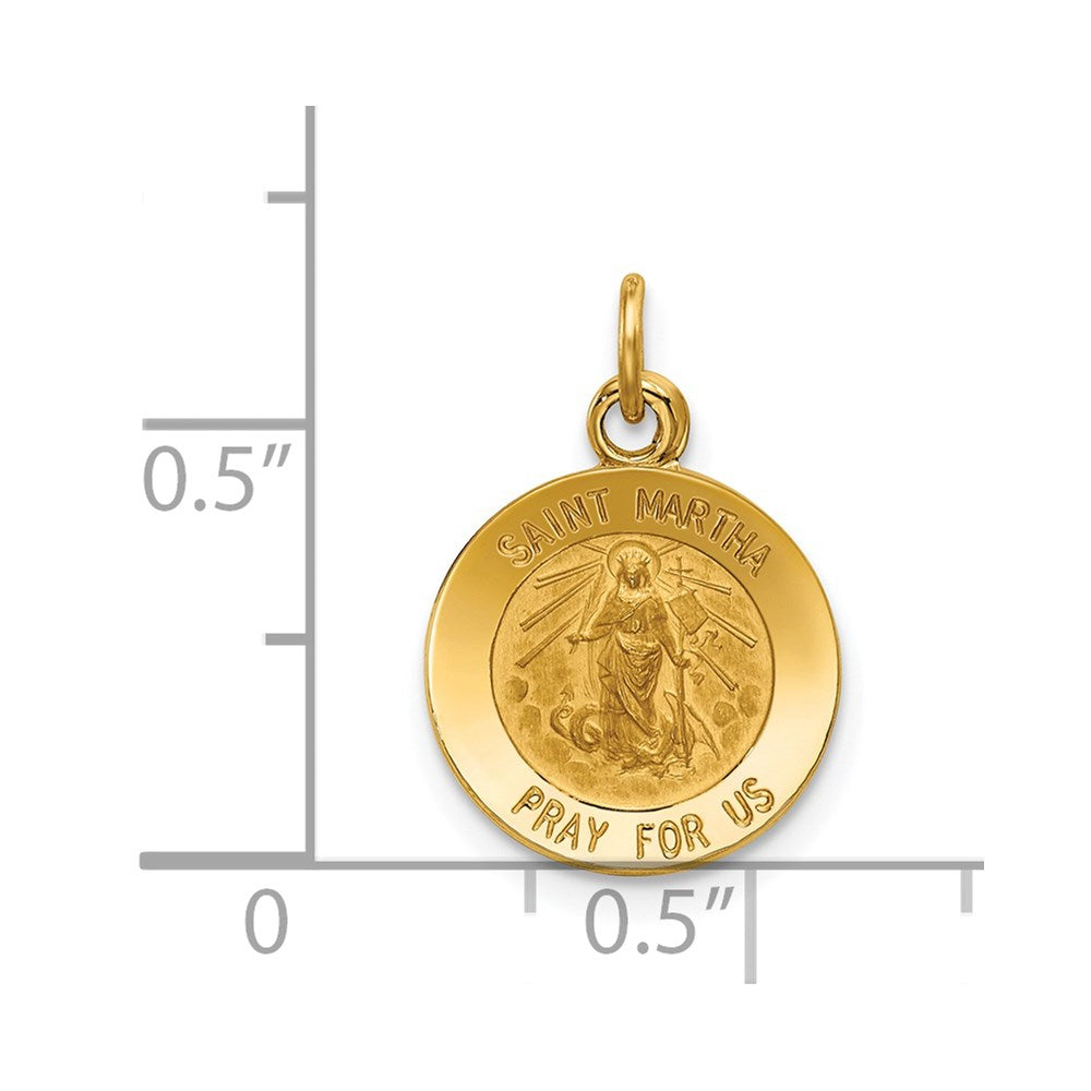 FJC Finejewelers 14 kt Yellow Gold Saint Martha Medal Charm 19 x 12 mm