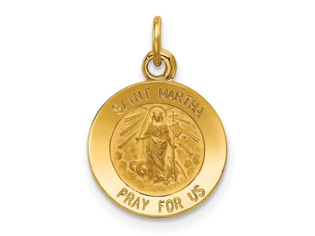 FJC Finejewelers 14 kt Yellow Gold Saint Martha Medal Charm 19 x 12 mm