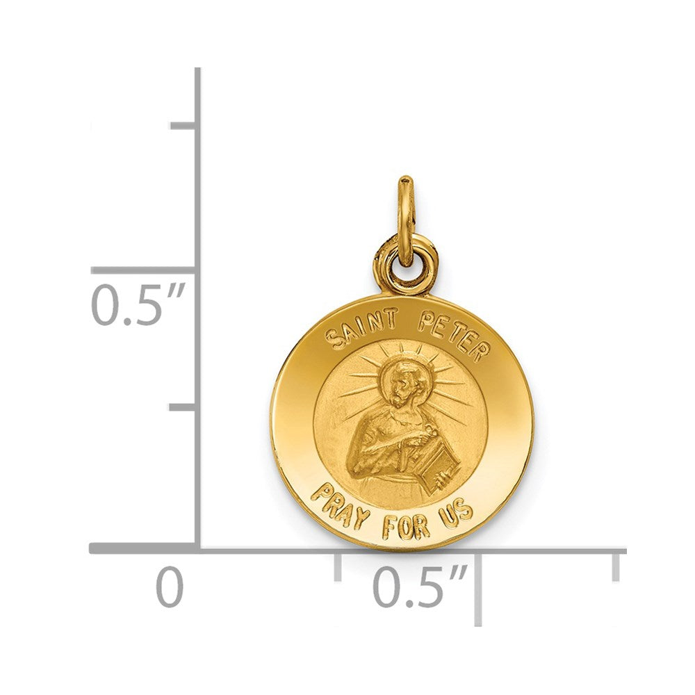 FJC Finejewelers 14 kt Yellow Gold Saint Peter Medal Charm 19 x 12 mm