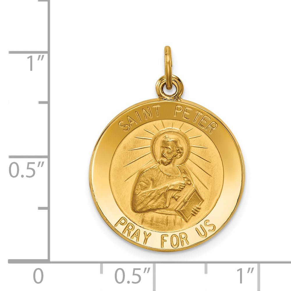FJC Finejewelers 14 kt Yellow Gold Saint Peter Medal Charm 26 x 19 mm