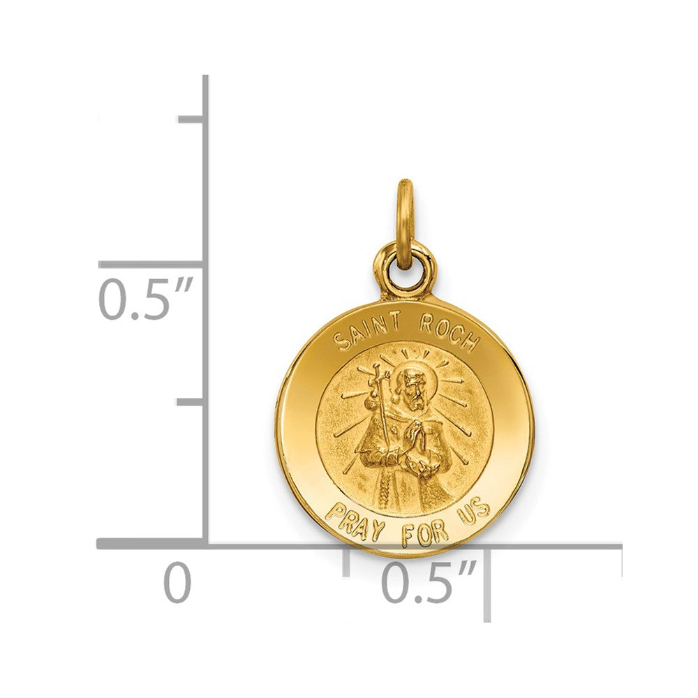 FJC Finejewelers 14 kt Yellow Gold Saint Roch Medal Charm 19 x 12 mm
