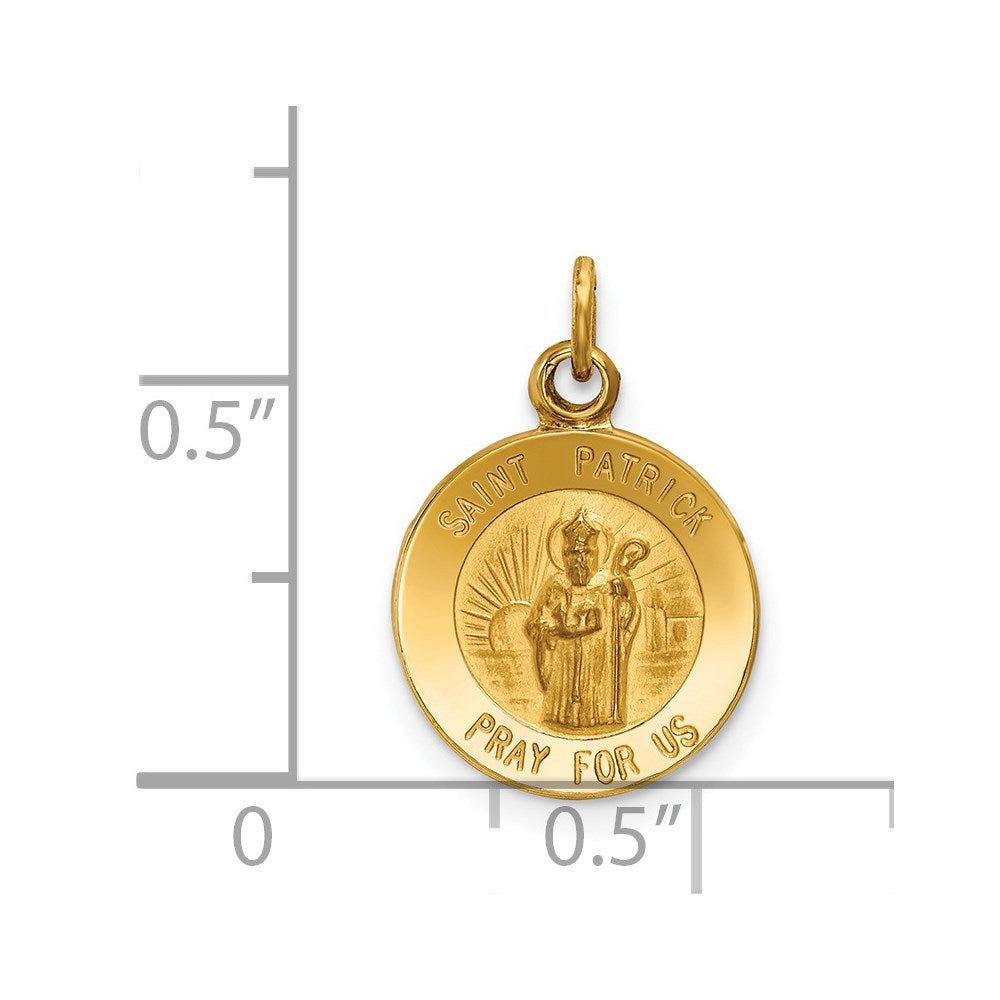 FJC Finejewelers 14 kt Yellow Gold Saint Patrick Medal Charm 19 x 12 mm