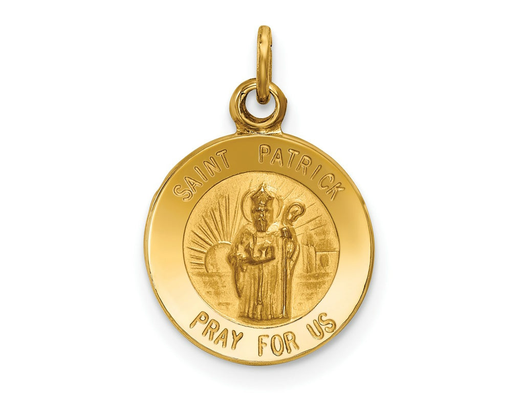 FJC Finejewelers 14 kt Yellow Gold Saint Patrick Medal Charm 19 x 12 mm