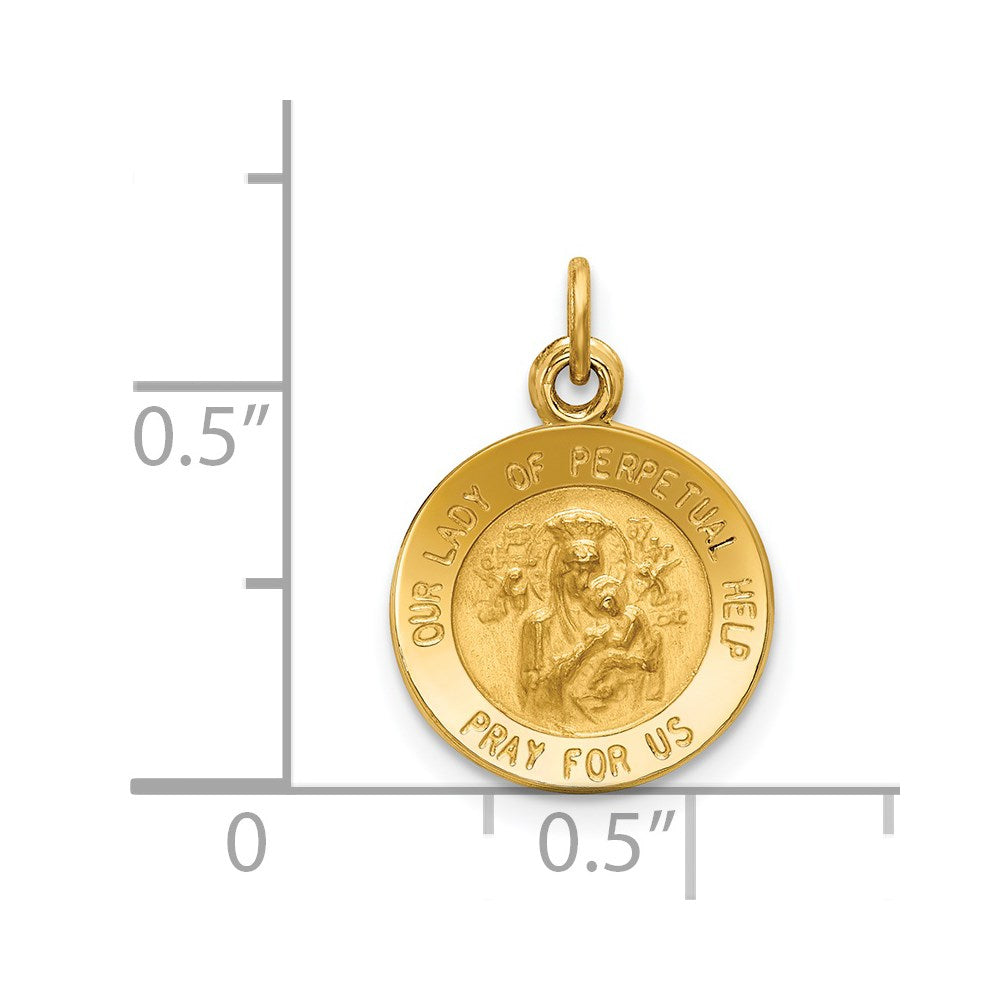 FJC Finejewelers 14 kt Yellow Gold Our Lady of Perpetual Help Medal Charm 17 x 12 mm