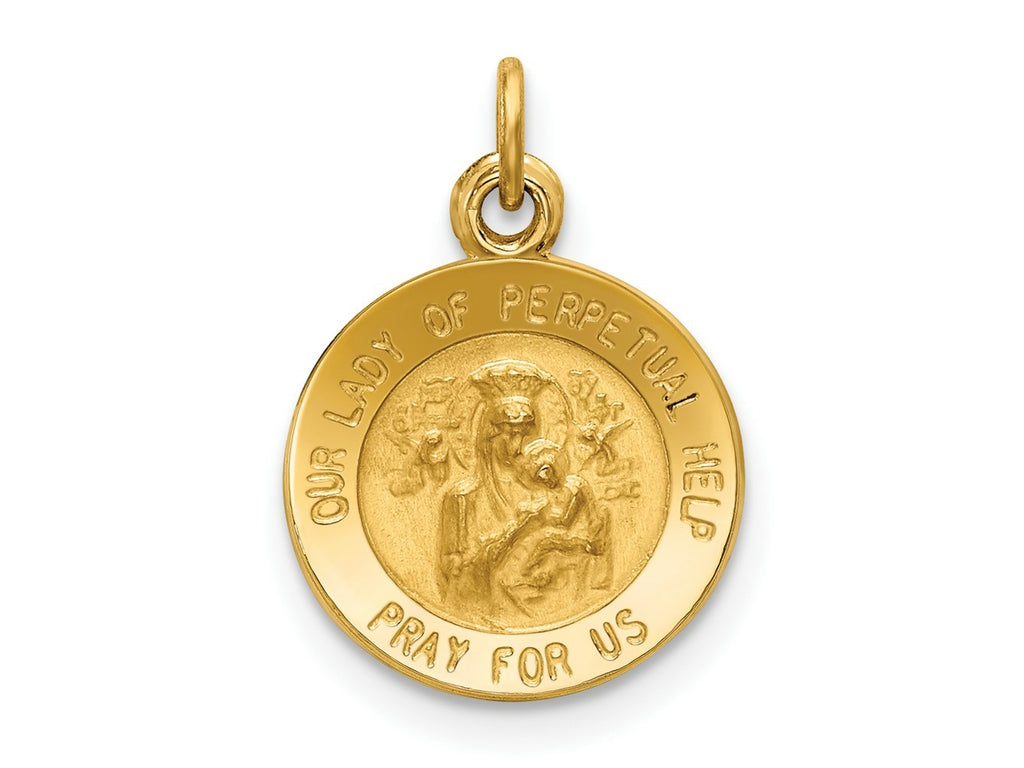 FJC Finejewelers 14 kt Yellow Gold Our Lady of Perpetual Help Medal Charm 17 x 12 mm