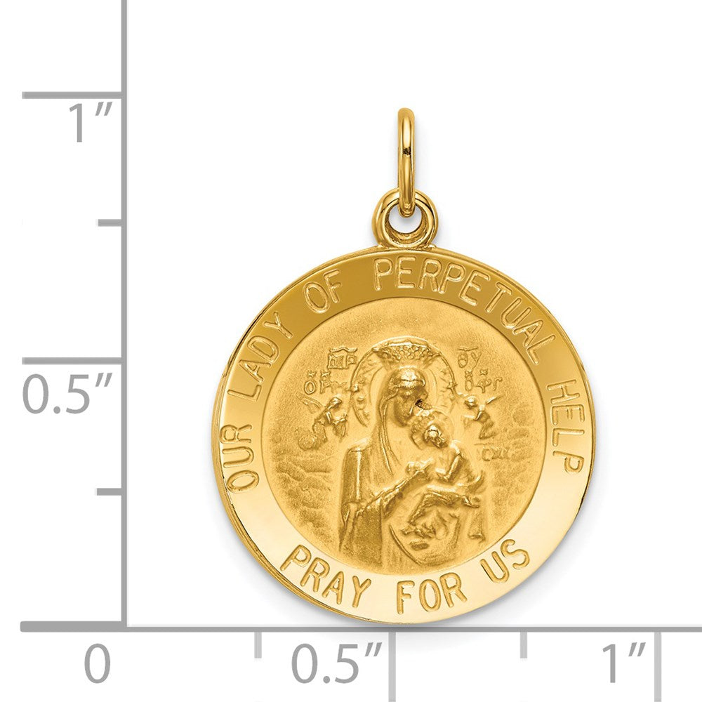 FJC Finejewelers 14 kt Yellow Gold Our Lady of Perpetual Help Medal Charm 25 x 18 mm