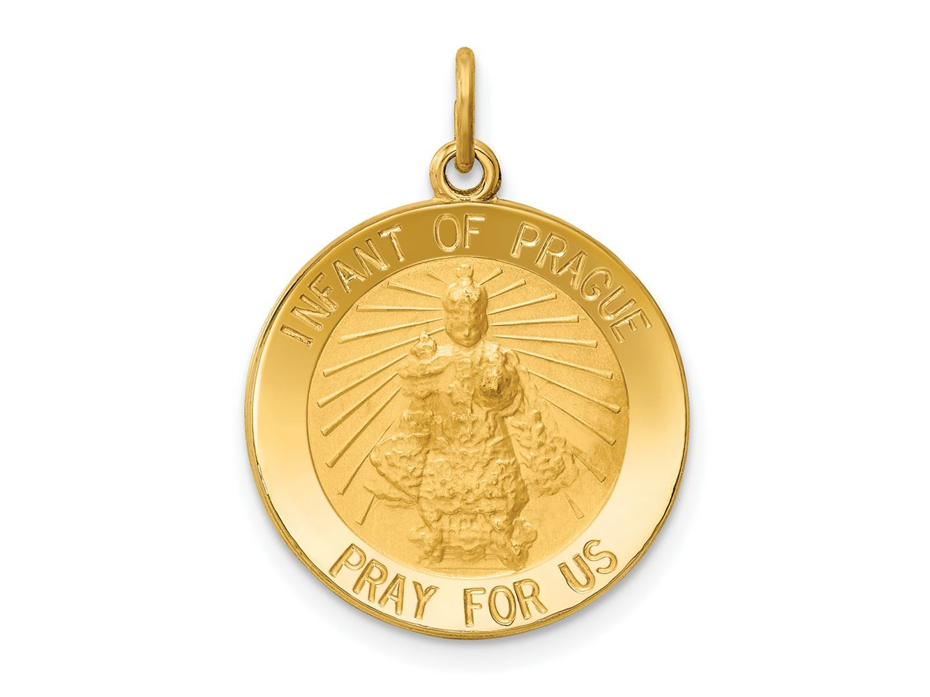 FJC Finejewelers 14 kt Yellow Gold Infant of Prague Medal Charm 24 x 18 mm