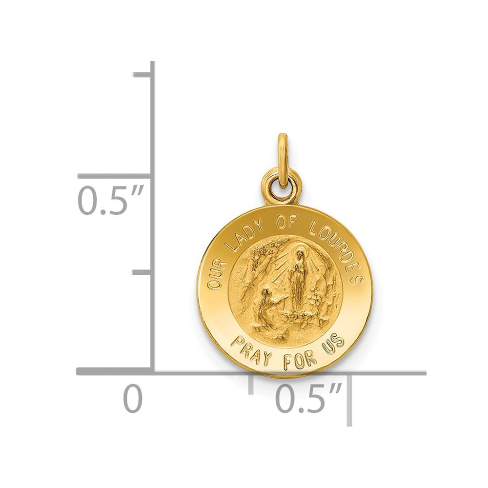 FJC Finejewelers 14 kt Yellow Gold Our Lady of Lourdes Medal Charm 16 x 12 mm