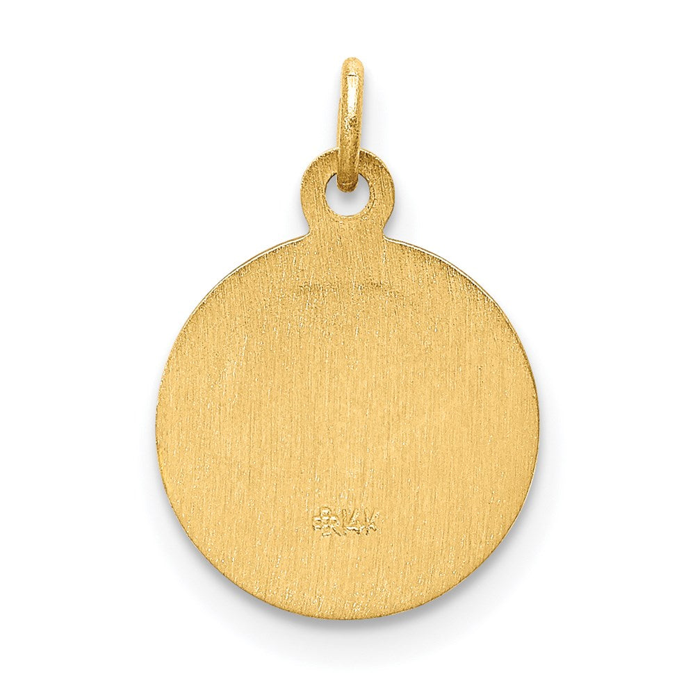FJC Finejewelers 14 kt Yellow Gold Our Lady of Lourdes Medal Charm 16 x 12 mm