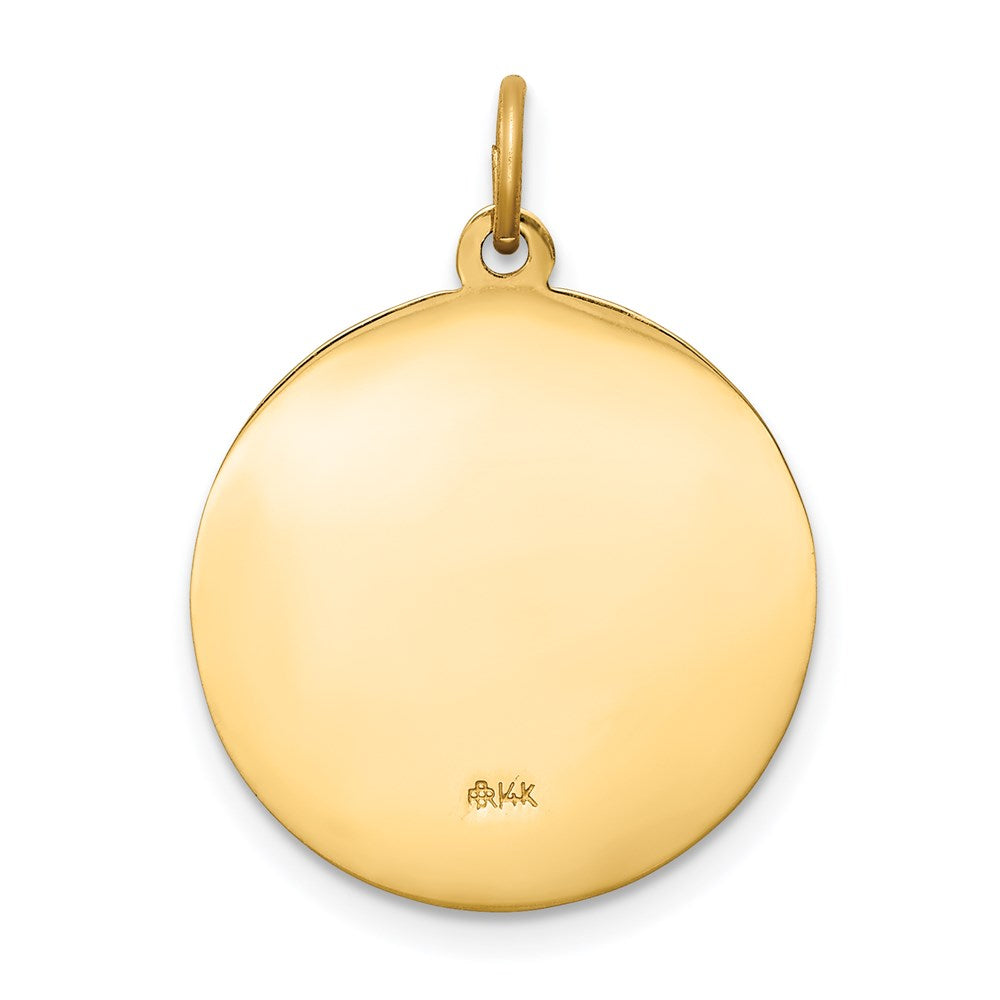 FJC Finejewelers 14 kt Yellow Gold Saint Luke Medal Charm 23 x 18 mm
