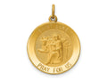 FJC Finejewelers 14 kt Yellow Gold Saint Luke Medal Charm 23 x 18 mm