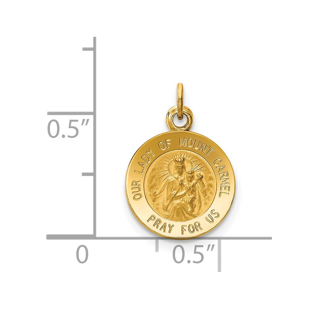 FJC Finejewelers 14 kt Yellow Gold Our Lady of Mt. Carmel Medal Charm 16 x 12 mm