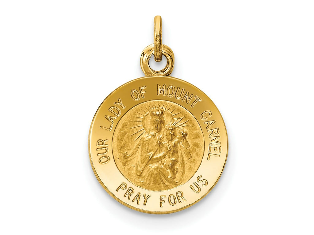 FJC Finejewelers 14 kt Yellow Gold Our Lady of Mt. Carmel Medal Charm 16 x 12 mm