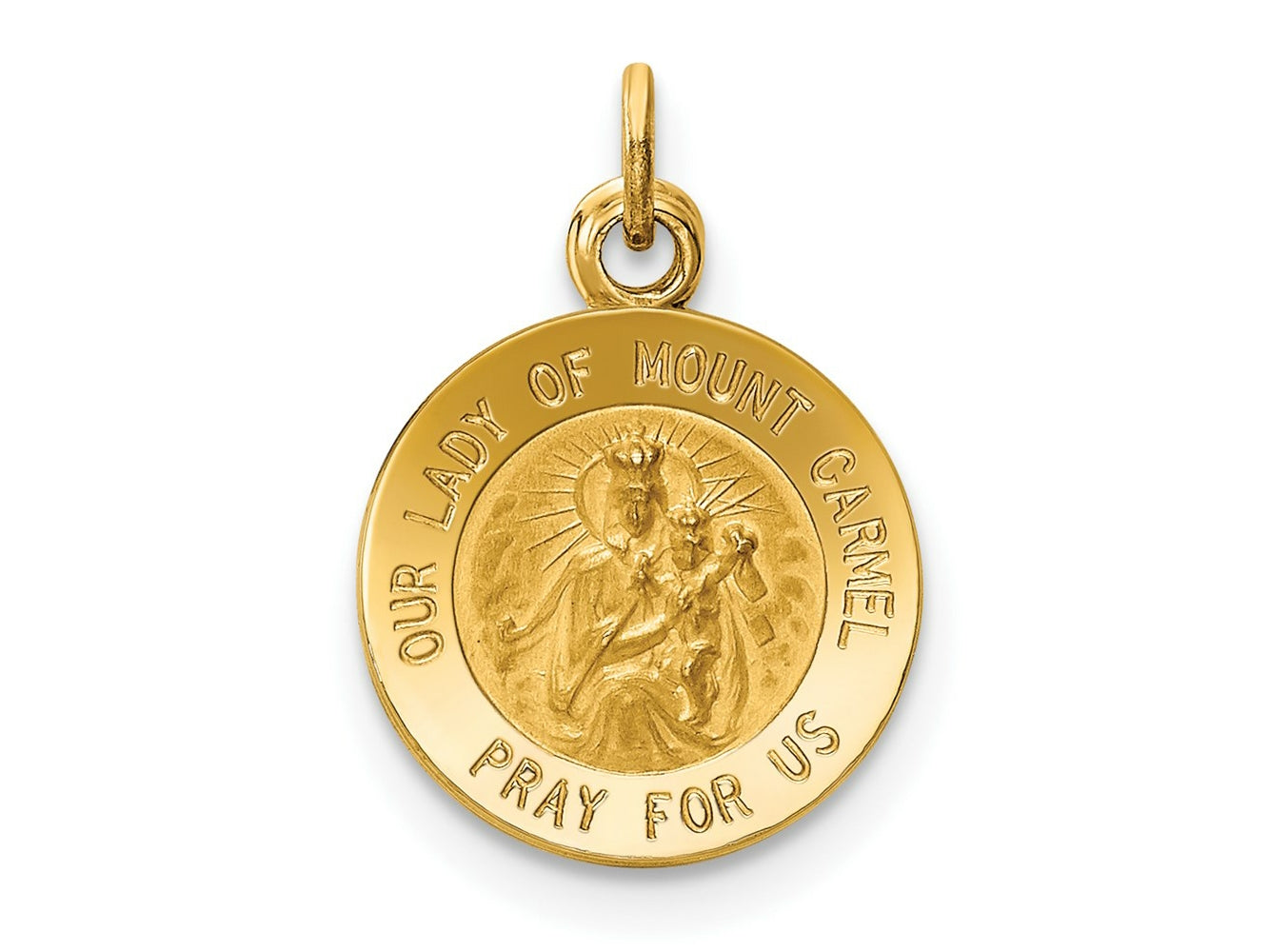 FJC Finejewelers 14 kt Yellow Gold Our Lady of Mt. Carmel Medal Charm 16 x 12 mm