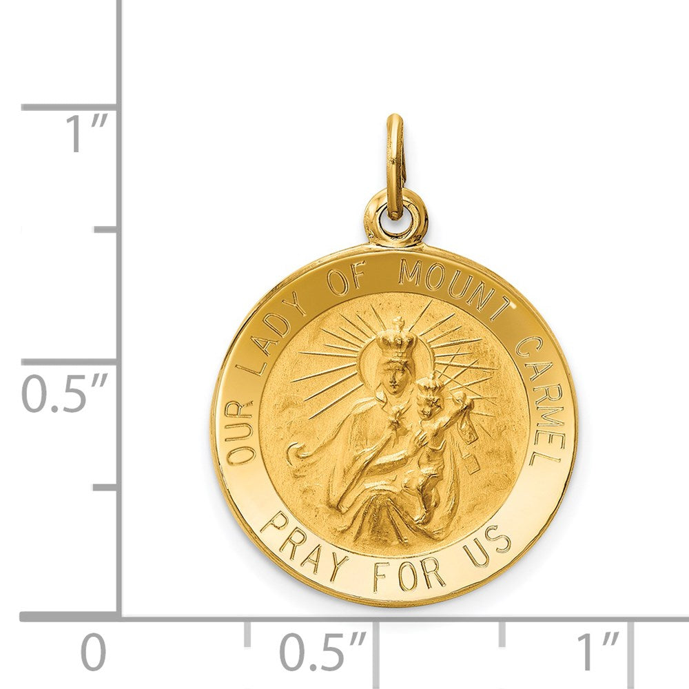 FJC Finejewelers 14 kt Yellow Gold Our Lady of Mt. Carmel Medal Charm 25 x 18 mm