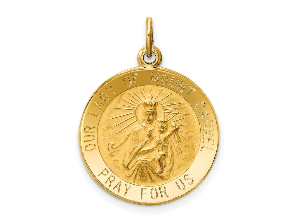 FJC Finejewelers 14 kt Yellow Gold Our Lady of Mt. Carmel Medal Charm 25 x 18 mm