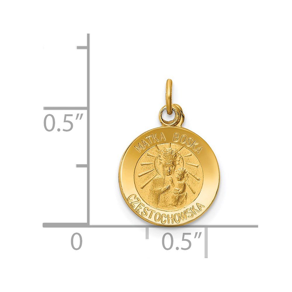 FJC Finejewelers 14 kt Yellow Gold Matka Boska Medal Charm 16 x 11 mm