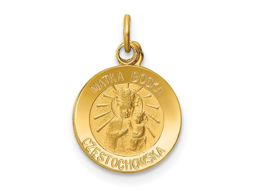 FJC Finejewelers 14 kt Yellow Gold Matka Boska Medal Charm 16 x 11 mm