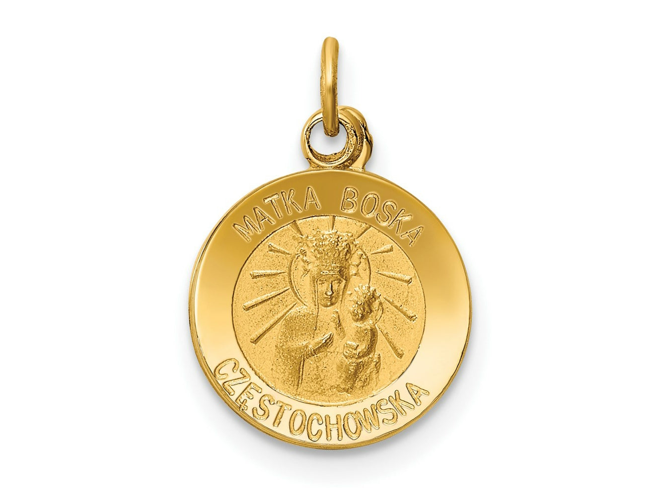 FJC Finejewelers 14 kt Yellow Gold Matka Boska Medal Charm 16 x 11 mm