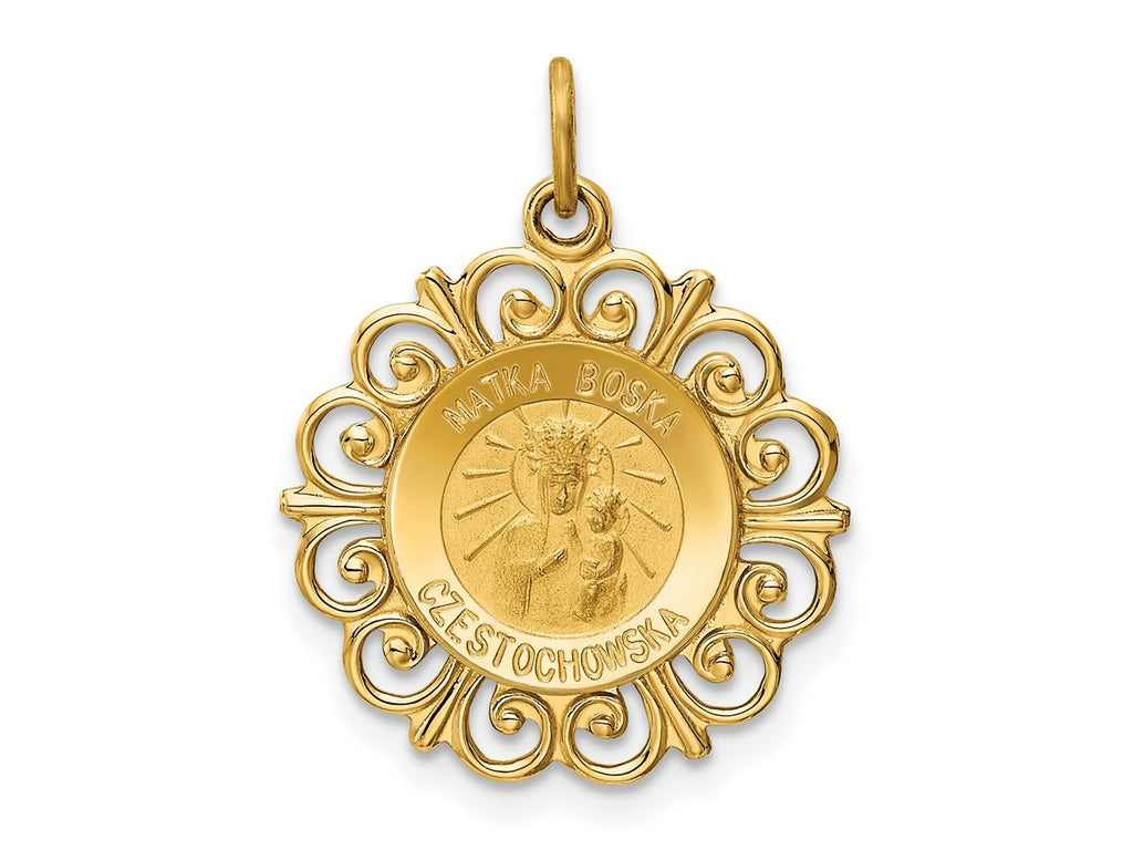 FJC Finejewelers 14 kt Yellow Gold Matka Boska Medal Charm 23 x 18 mm