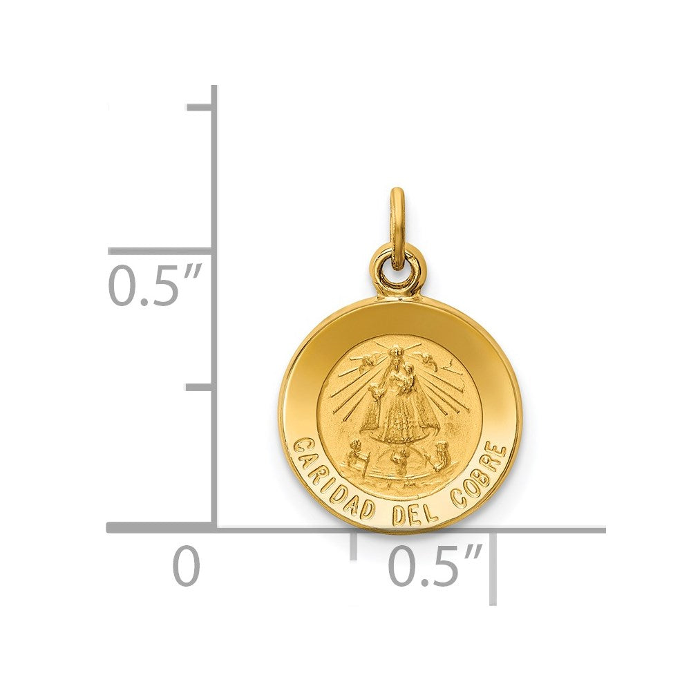 FJC Finejewelers 14 kt Yellow Gold Caridad Del Cobre Medal Charm 16 x 11 mm