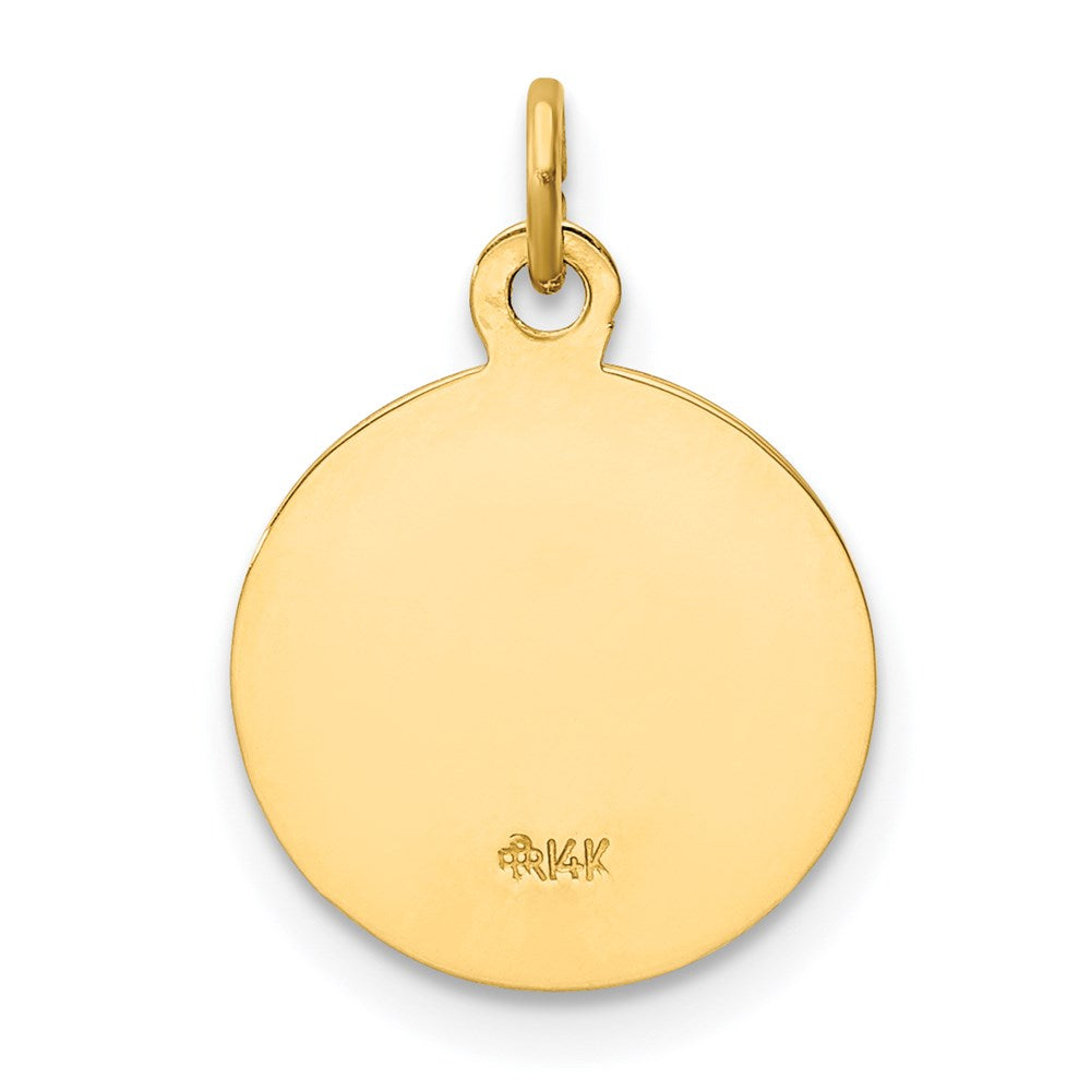 FJC Finejewelers 14 kt Yellow Gold Caridad Del Cobre Medal Charm 16 x 11 mm