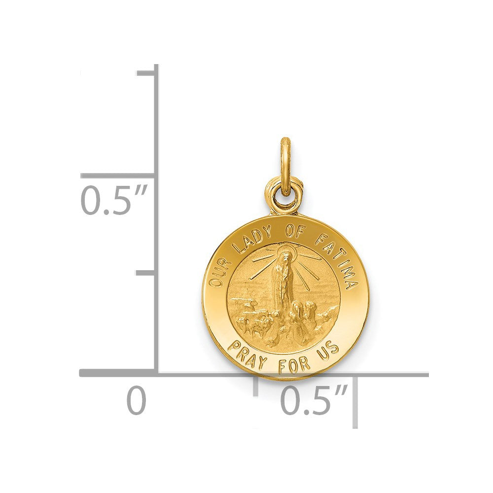 FJC Finejewelers 14 kt Yellow Gold Our Lady of Fatima Medal Charm 16 x 11 mm