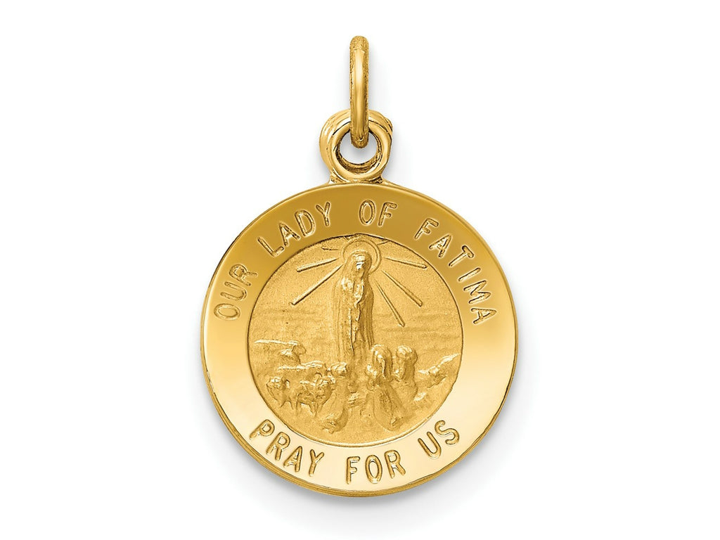 FJC Finejewelers 14 kt Yellow Gold Our Lady of Fatima Medal Charm 16 x 11 mm