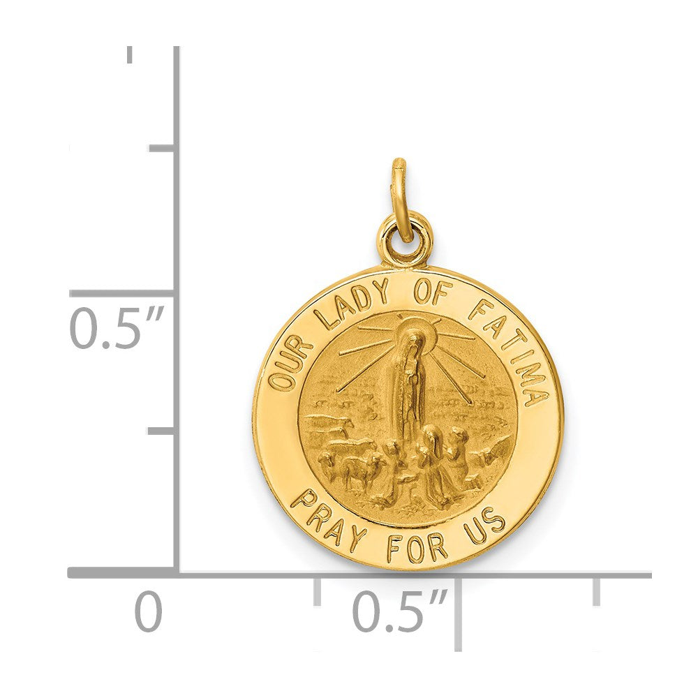 FJC Finejewelers 14 kt Yellow Gold Our Lady of Fatima Medal Charm 19 x 14 mm