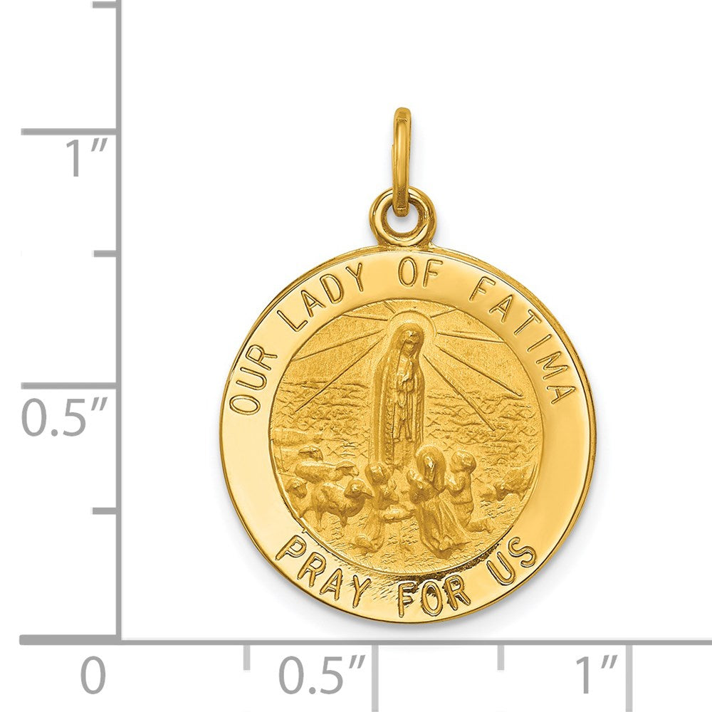 FJC Finejewelers 14 kt Yellow Gold Our Lady of Fatima Medal Charm 26 x 19 mm