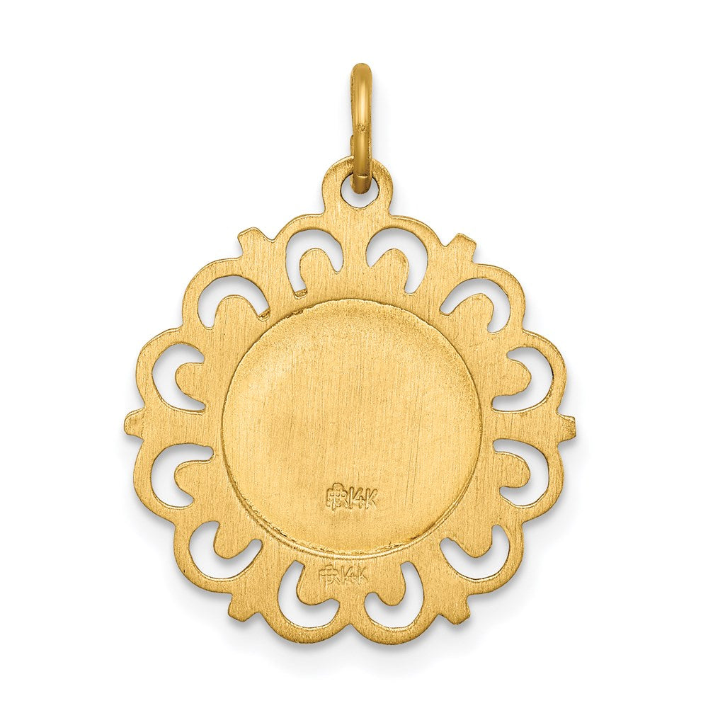 FJC Finejewelers 14 kt Yellow Gold Our Lady of Fatima Medal Charm 23 x 18 mm
